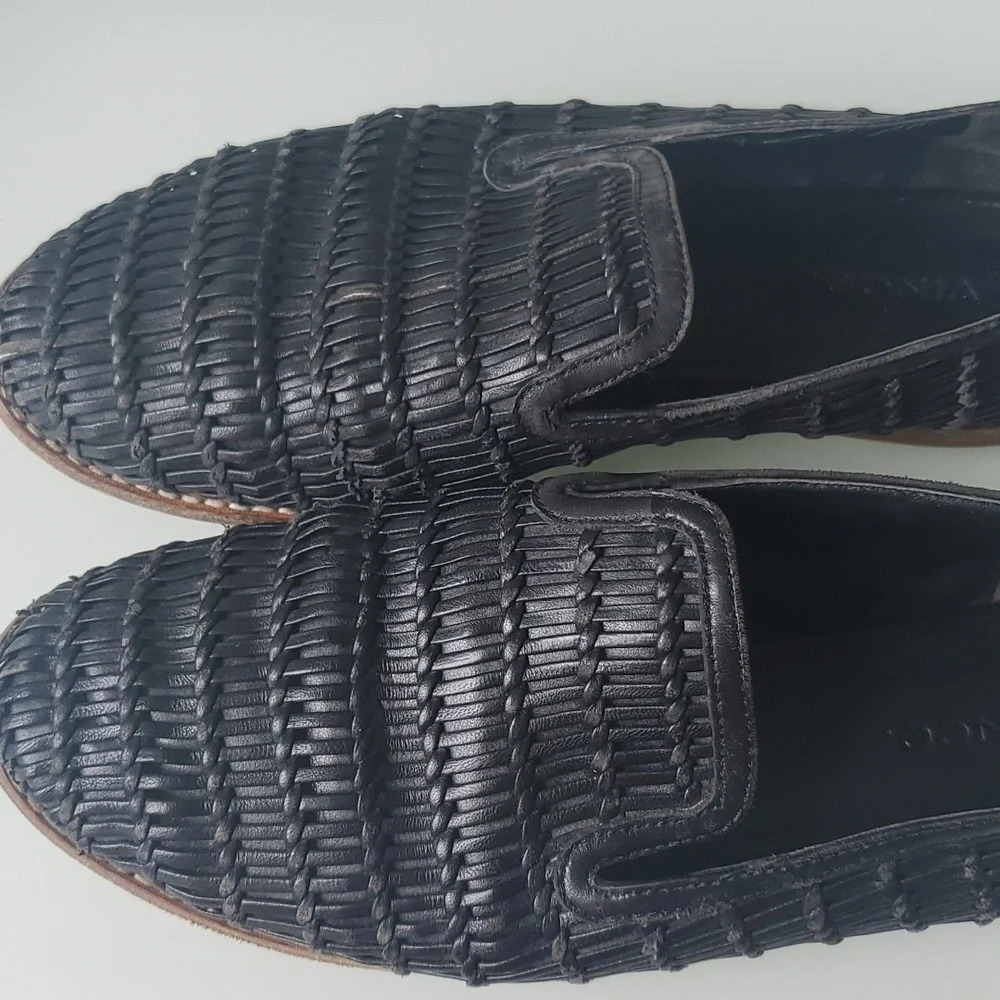 Vince Black Leather Women's Size 7.5 - Picture 4 of 5